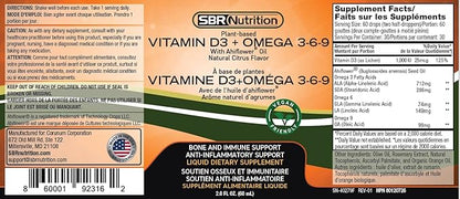 SBR Nutrition Plant-Based Vitamin D3 and 3-6-9 Liquid 2oz (60mL), (60mL), 30 30 Servings