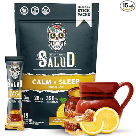 Salud 2-in-1 Calm and Sleep Support 15 Servings, 1g Sugar
