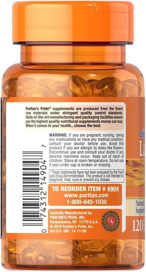 Puritan's Pride Lutein 20 mg 120 Count