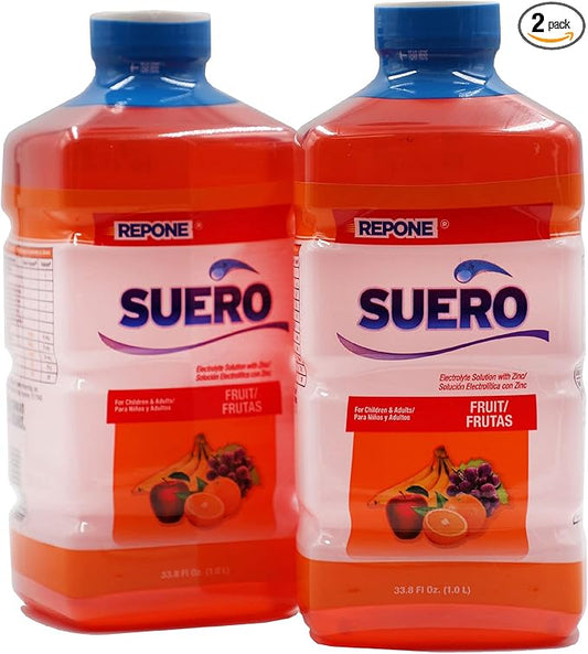 SUERO Electrolyte Solution with Zinc, Rehydrates, Restores Minerals and Nutrients, Strawberry Flavor, 33.8 Fl Oz (Pack of 2)