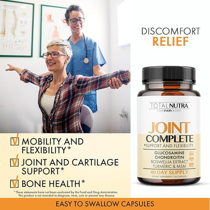 Glucosamine Chondroitin MSM Turmeric 2100mg – Joint Complete Capsules, Advanced Joint Support Supplement for Adults Hands Back Knee Mobility – Bone & Joint Health Supplements for Men & Women (2 Pack)