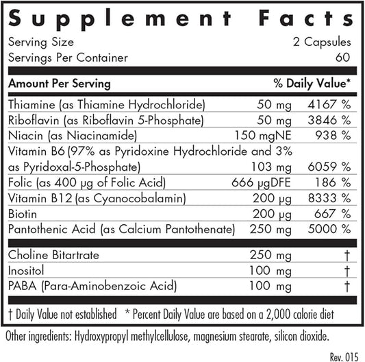 Allergy Research Group Super Vitamin B Complex B12, Vitamin B6, Vegetarian 120 Count