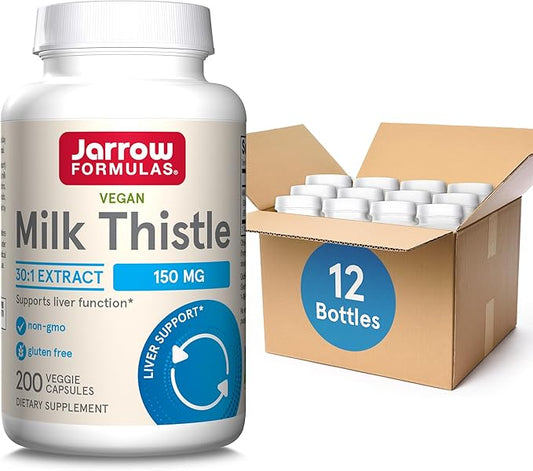 Jarrow Formulas Milk Thistle 150 mg 30:1 Extract 200 Servings 12 Packs