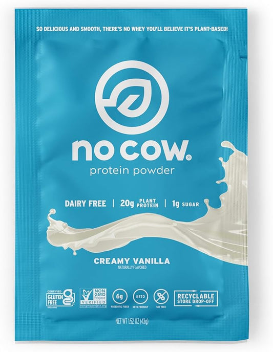 No Cow Vegan Protein Powder, Vanilla, 20g Plant 10 Count