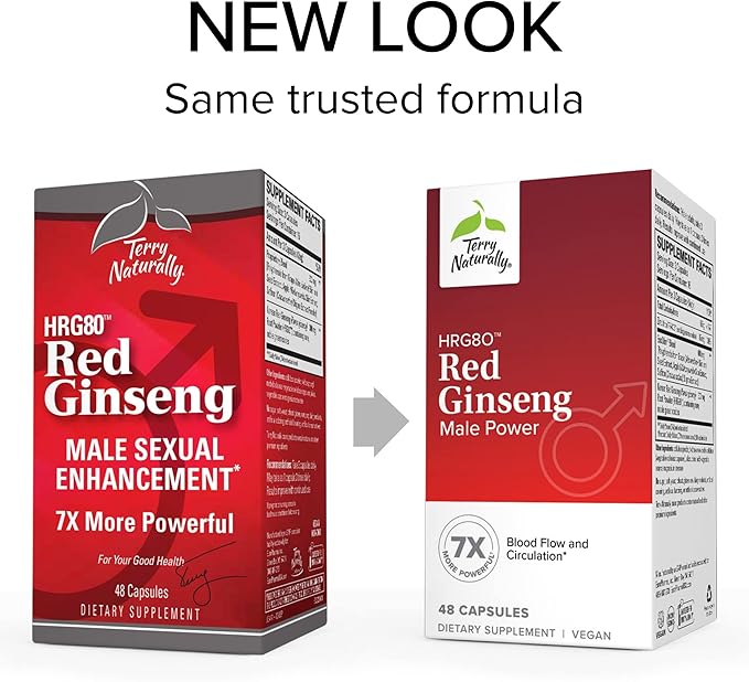 Terry Naturally HRG80 Red Ginseng Male Power 48 Capsules 16 Servings