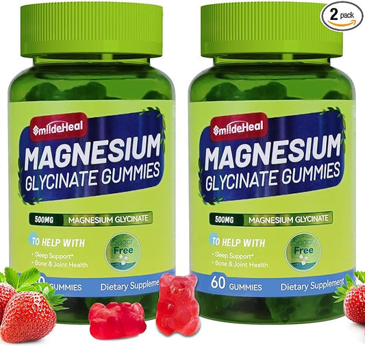 Magnesium Glycinate Gummies 500mg with L-Threonate 300mg B6, CoQ10 CoQ10 - 120 Gummies