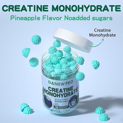 Creatine Monohydrate Gummies 5000mg for Men & Women, Creatine Monohydrate for Muscle Strength, Muscle Builder, Energy Boost, Pre-Workout Supplement(120 Count)-Blueberry Flavor