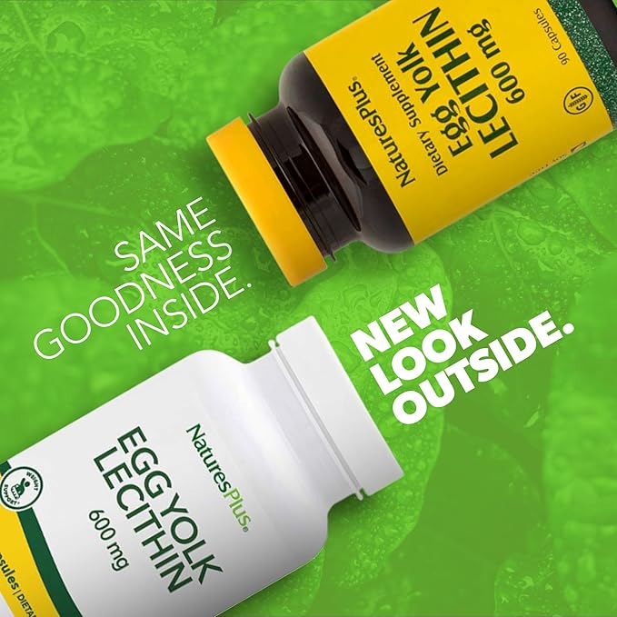 Natures Plus Egg Yolk Lecithin 600 mg, 90 Vegetarian 2 - 90 Servings
