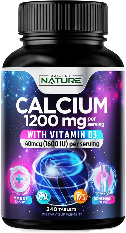 Calcium 1200mg with Vitamin D3 1200 mg 1600 IU D3, Slow 240 Tablets