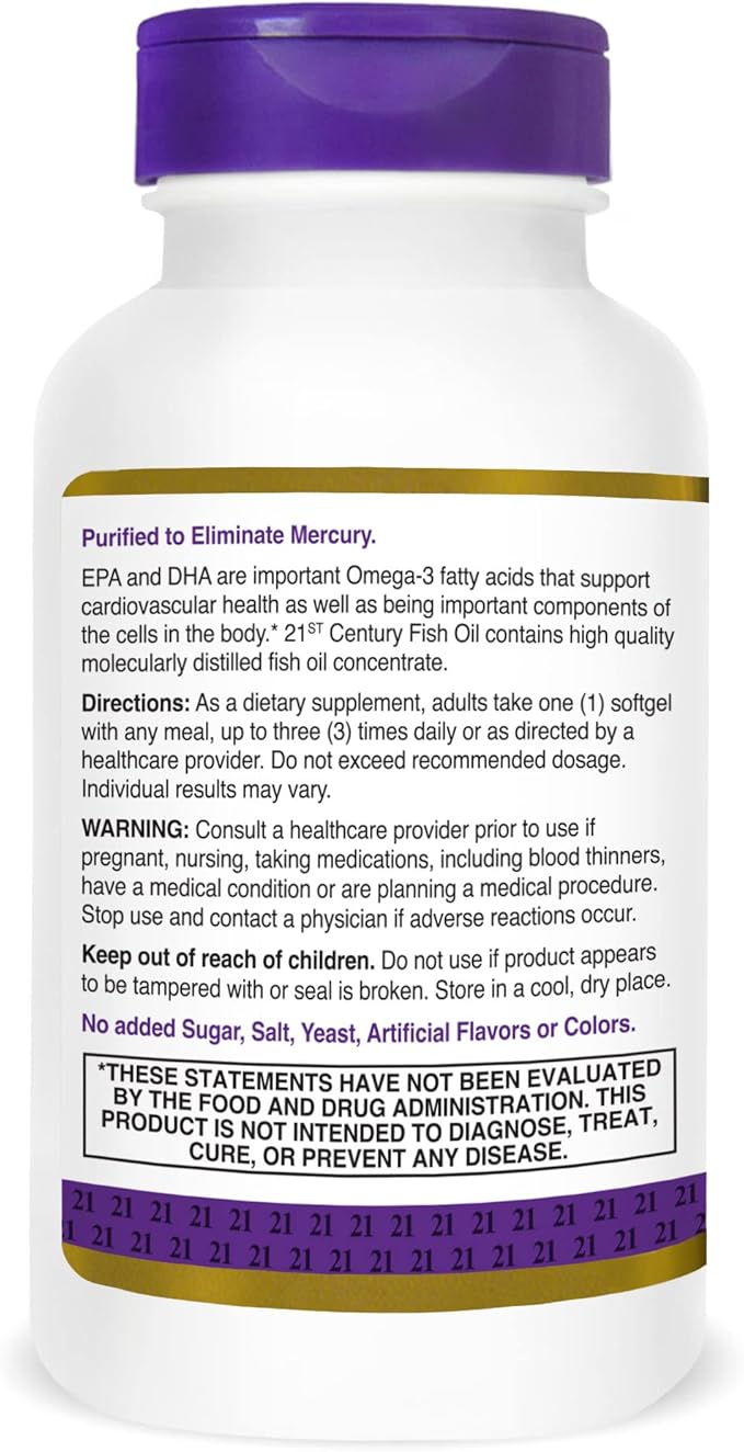 21st Century Fish Oil 1000 mg 120 Count