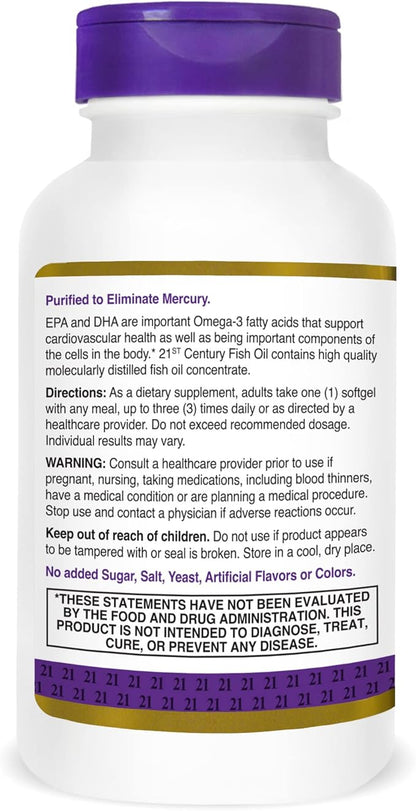 21st Century Fish Oil 1000 mg 120 Count