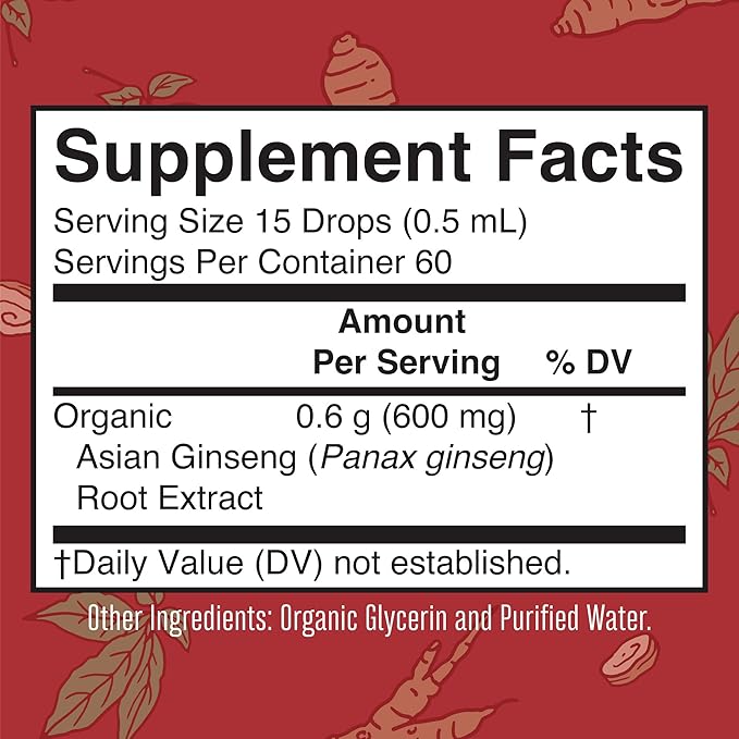 MaryRuth Organics Herbal Supplement Drop, Antioxidant, 1, Ginseng 1 Fluid