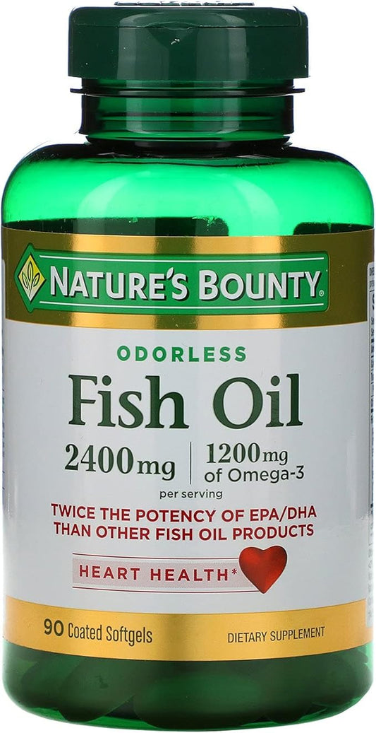 Nature's Bounty Fish Oil, Supports Heart 2400mg, Coated 90 Ct.