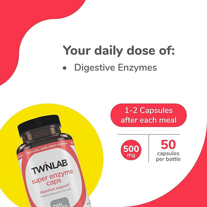 Twinlab Super Enzyme Caps 50 Capsules 4)