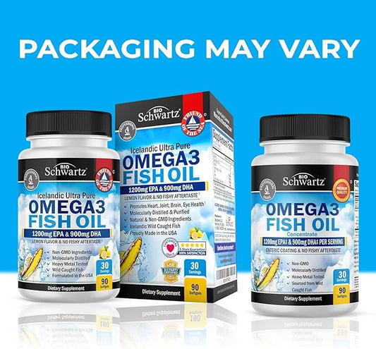 Omega 3 Fish Oil Supplement 1200mg EPA 900mg DHA 90 Softgels