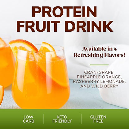 BariWise Protein Fruit Drink, Pineapple Orange, Low Sugar, Gluten Free, Keto Friendly & Low Carb (7ct)