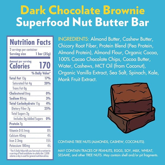 B.T.R. Bar Superfood Keto Protein Bars, Plant Based Vegan Protein, Low Carb Food, Low Calorie, Gluten Free, No Sugar Alcohols, Boosted with Superfoods | Chocolate Lover's Super Pack