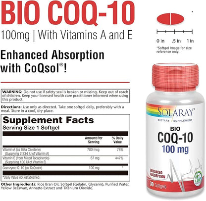 Solaray Bio CoQ-10 100 mg (30 CT)