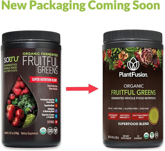 PlantFusion Fruitful Super Greens Powder 8.46 oz 30 Servings