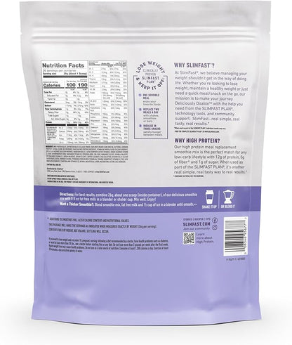 SlimFast High Protein Meal Replacement Powder, 26 Servings, Advanced Nutrition Smoothie Mix with Vitamin and Mineral Blend, Gluten Free, Vanilla Cream, 1.53 Pounds