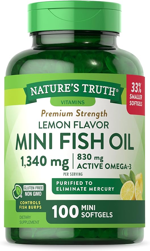 Mini Fish Oil Omega 3 1340 mg 100 Softgels