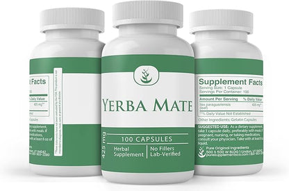 PURE ORIGINAL INGREDIENTS Yerba Mate, No (100 Capsules)