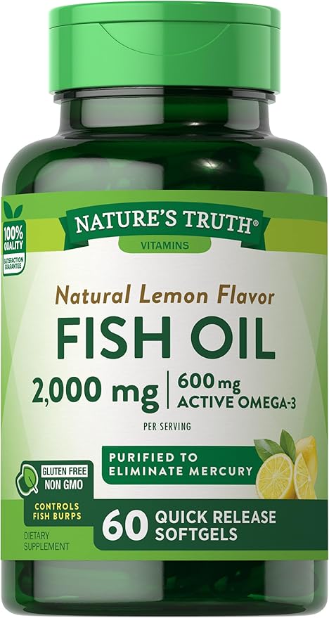 Fish Oil 2000 mg Softgels 60 Count 3 Supplement