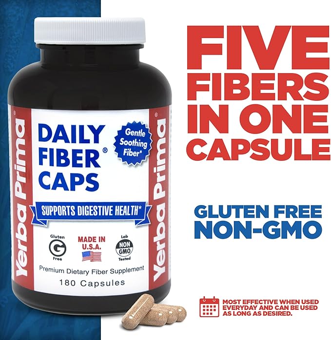 Yerba Prima Daily Fiber Caps 180 Capsules, 4) -