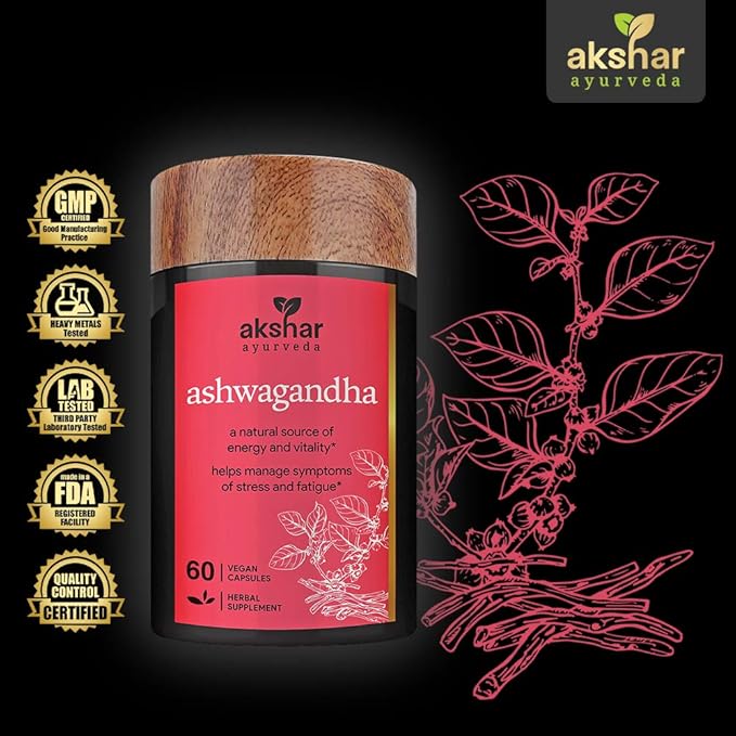 Ayurveda - Ashwagandha Capsules with Ashwagandha (60 Count)