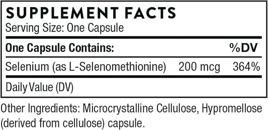 Thorne Selenium - 200 mcg Selenium 60 Capsules