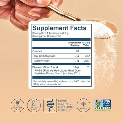 Daily Prebiotic Fiber - Fiber Supplement Powder for Digestive Health & Gut Health - Fiber Powder Unflavored Prebiotics, Non-GMO Dietary Fiber, Gluten & Sugar Free Soluble Fiber Supplements-30 Servings