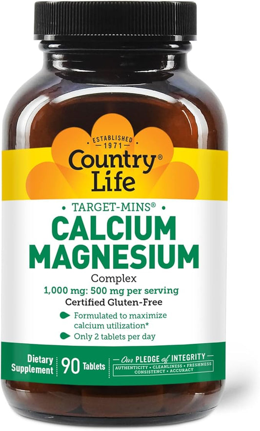 Country Life Target-Mins Calcium Magnesium Complex 1000mg/500mg, 90 90 Tablets,