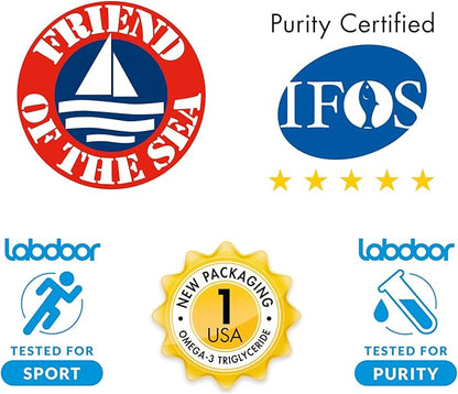 UnoCardio 1000 Fish Oil, 1300 mg Omega-3 (1180 (1180 mg), 665 mg 445 mg 25 mcg (1000 IU) D3 per 60 softgels
