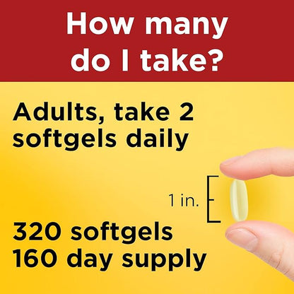 Nature Made Fish Oil 1000 mg 3 Fish 3 Supplement 320 Softgels, 160 Day