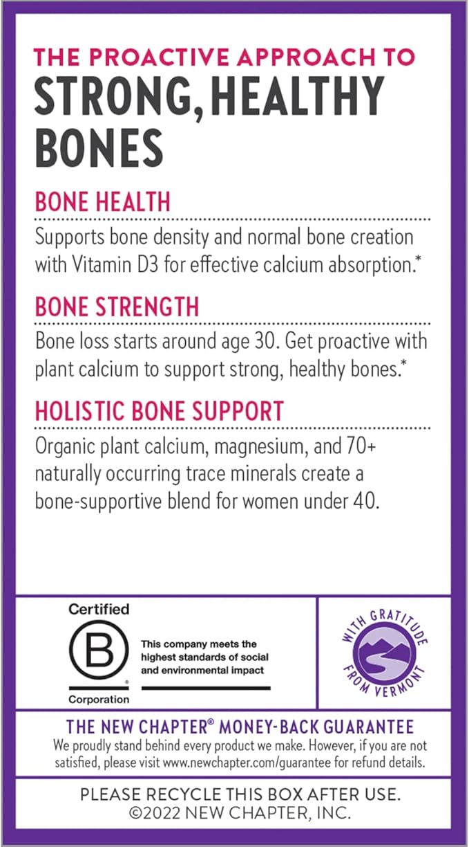 New Chapter Calcium Supplement – Organic 40, with D3 for K2 + 60 Count