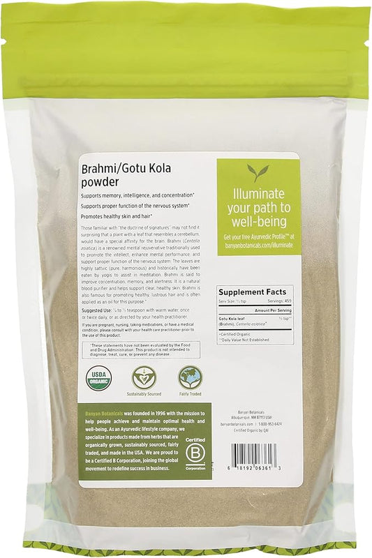 Banyan Botanicals Brahmi/Gotu Kola Powder – 1 lb.