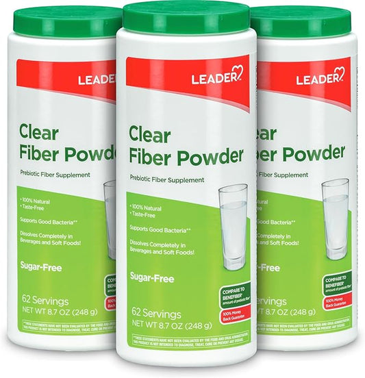 Leader Prebiotic Fiber Supplement Powder 100% Natural 62 Servings (8.7 OZ), 3