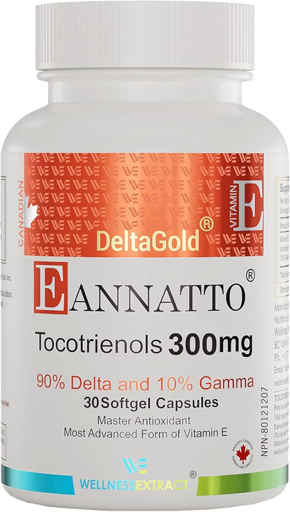 Eannatto Tocotrienols Deltagold Vitamin E Supplements (300MG 30 30 Softgels).
