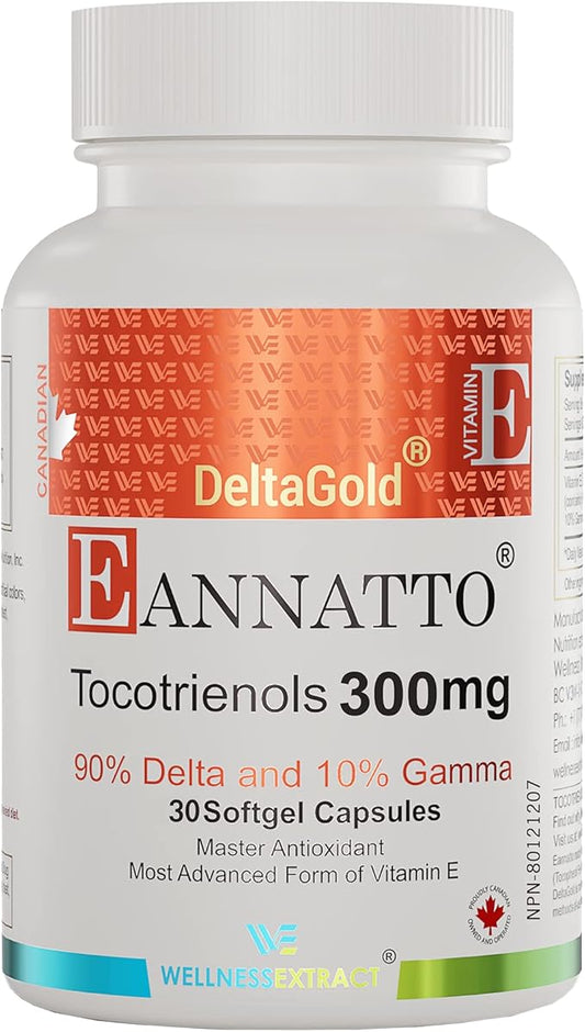 Eannatto Tocotrienols Deltagold Vitamin E Supplements (300MG 30 30 Softgels).