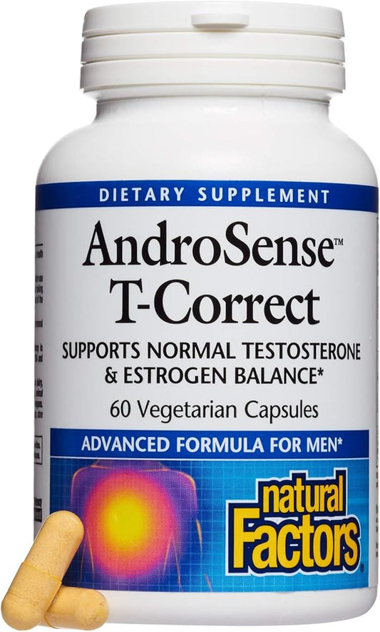 Natural Factors, AndroSense T-Correct, Supports Men's Hormonal Metabolism with Milk Thistle, Turmeric and Lycopene, 60 capsules (30 servings)