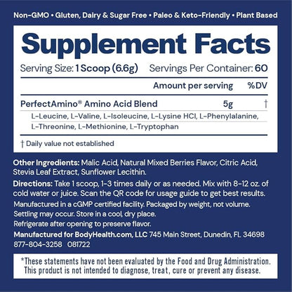 BodyHealth PerfectAmino Powder 60 Servings