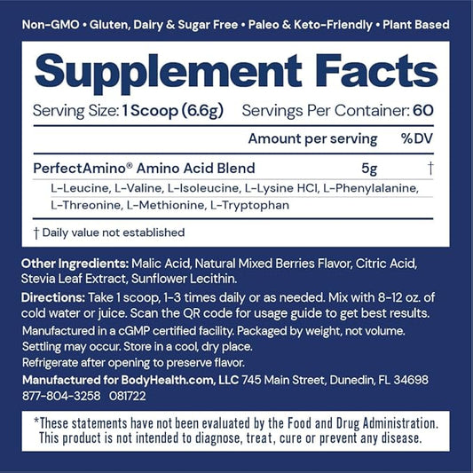 BodyHealth PerfectAmino Powder 60 Servings