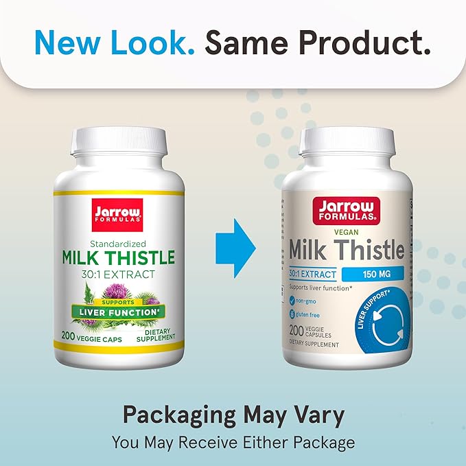 Jarrow Formulas Milk Thistle 150 mg 30:1 Standardized 200 Veggie 66-200 Day