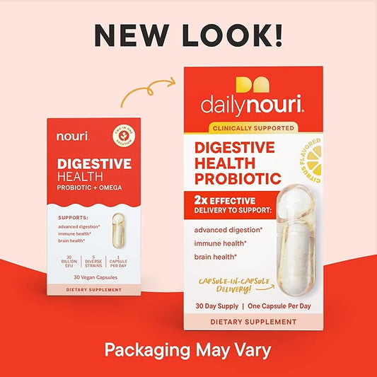 Nouri Digestive Health Probiotic and Omega 30 Day