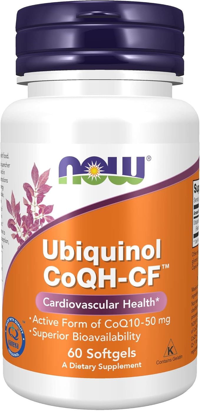 NOW Supplements, Ubiquinol CoQH-CF™ (the Active CoQ10 - 50 mg 60 Softgels