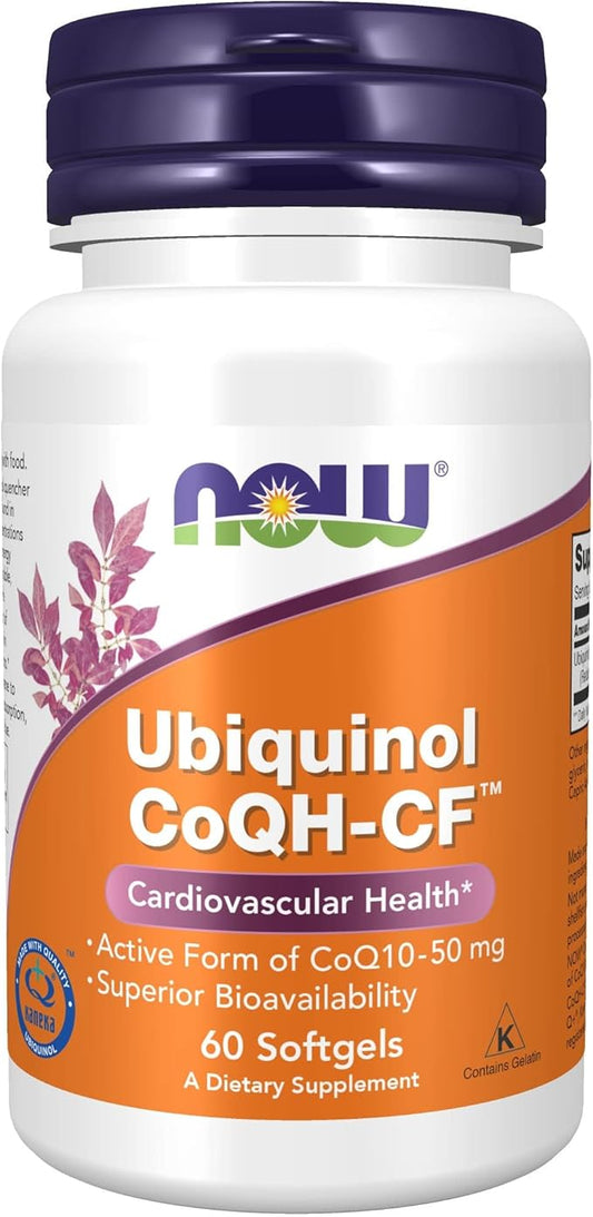 NOW Supplements, Ubiquinol CoQH-CF™ (the Active CoQ10 - 50 mg 60 Softgels