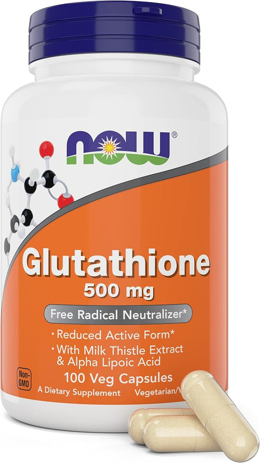 NOW Glutathione 500 mg, 100 Vegan Capsules