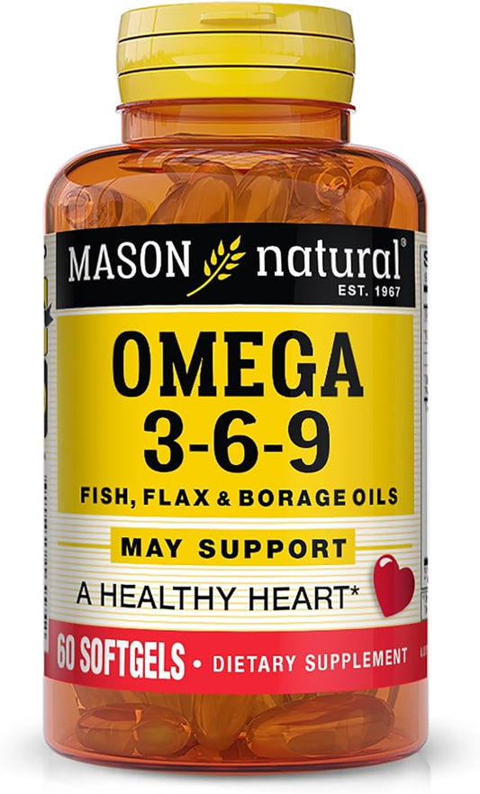 MASON NATURAL, Omega 3-6-9,Fish,Flx,Brg 60 Sgel 1
