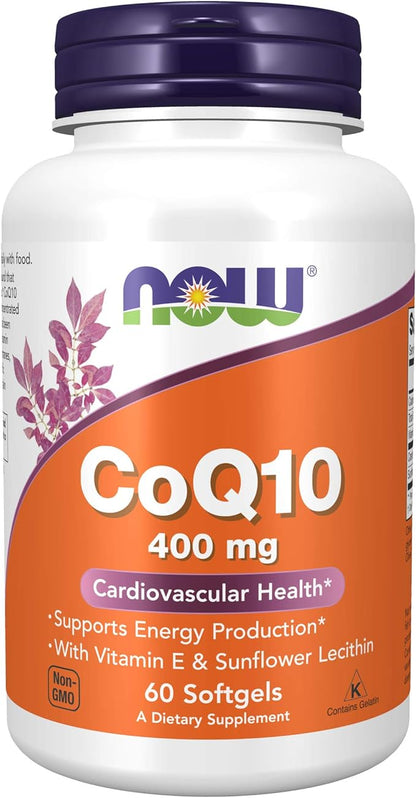 NOW Supplements, CoQ10 400 mg, Pharmaceutical 60 Softgels