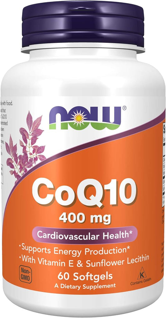 NOW Supplements, CoQ10 400 mg, Pharmaceutical 60 Softgels